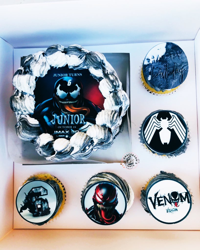 MCMotsepe85's tweet photo. Kids Themed Bento Box starting from R350 
📸: Venom Themed Bday Bento Box 
📍: Garankuwa 
📱: WA 0786001200 
X: @GracesonsDlight
TikTok &amp; Insta: @gracesonsdelights 
Facebook: Grace &amp; Son’s Delights
#venomcake https://t.co/At1rKh9JGh