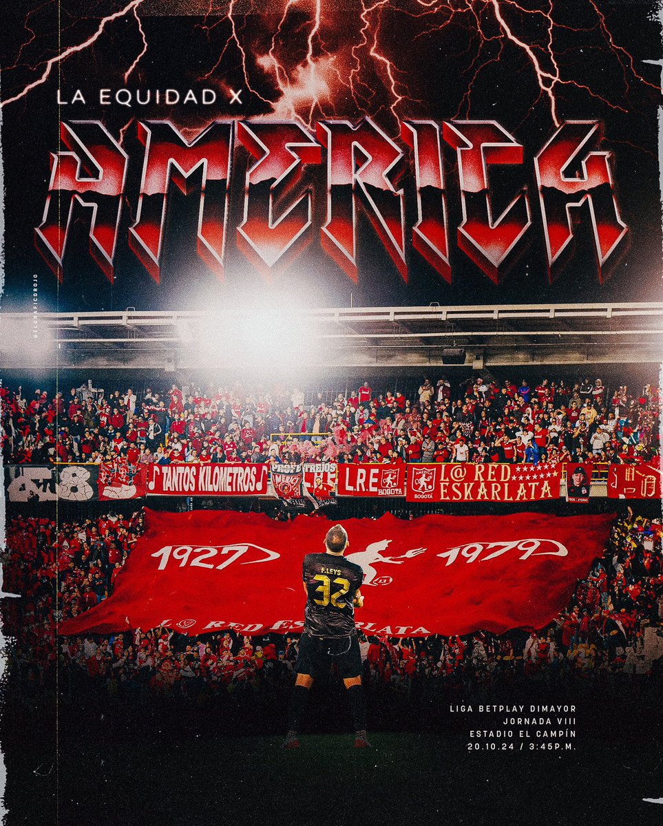 👹 El Gráfico del Rojo No. XIV 👹

🆚  @Equidadfutbol 

Estadio El Campín
Octubre 20 - 3:45p.m.

¡¡DALE ROJO DALE!! <a href="/AmericadeCali/">América de Cali</a> 

📸 @danilorojas__ph
