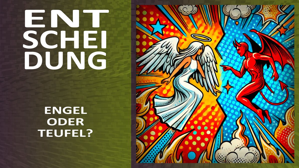 – Entscheidung
– Engel oder Teufel?
– Römer 12,21: Lass dich nicht vom Bösen besiegen, sondern besiege das Böse durch das Gute.
– #Wochenwort #Gut #Böse #Wahl