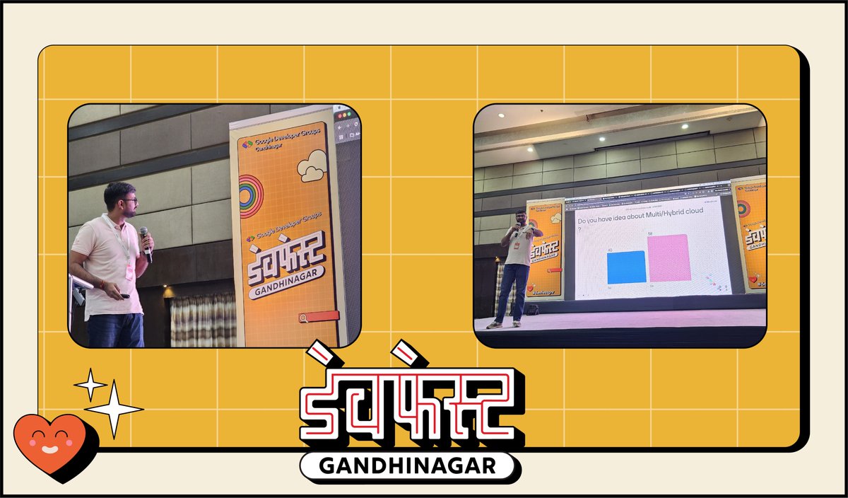 GDG_Gandhinagar's tweet image. 🎙️ Now on stage: @manvar_harsh explores the nuances of #MultiCloud and #HybridCloud strategies. Dive into the future of cloud computing with us! ☁️💻 #CloudTech #TechTalks
