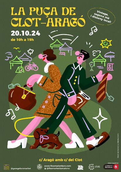 La Puça del Clot: 100 paradas vintage
Lugar: C/ d’Aragó con C/ del Clot
Día: Domingo 20 de octubre
Hora: 10:00h – 19:00h
Entrada: Gratuita

Leer más: 

fleamarketbcn.com/la-puca-del-cl…