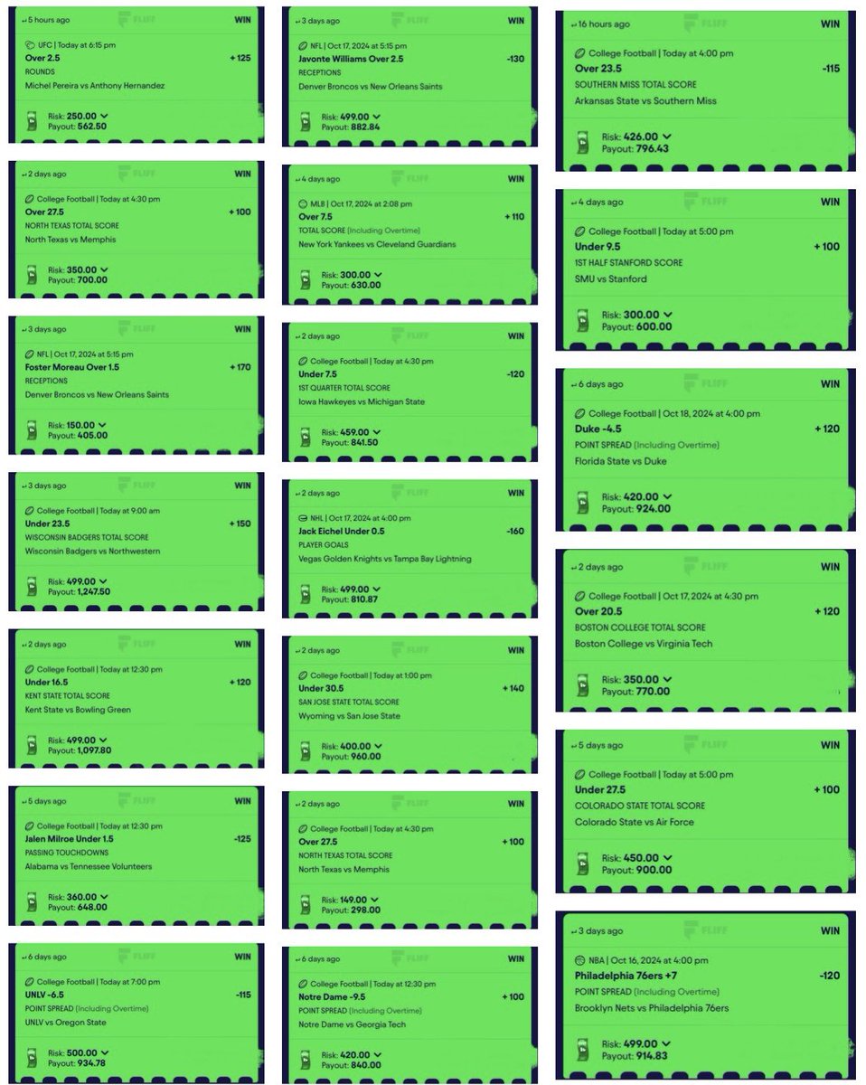 BlitzBetzEV's tweet image. PRIZEPICKS + FLIFF INFINITE MONEY GLITCH 💎

$4,058 in one day, doesn’t get much better than that 🤷‍♂️

I send out every single one of my plays in premium 😈

DM me “🏈” and I’ll hook you up with 30% off 🤝

👉 whop.com/blitz-betz 👈

#fliff #prizepicks #cfb #nfl #correlation