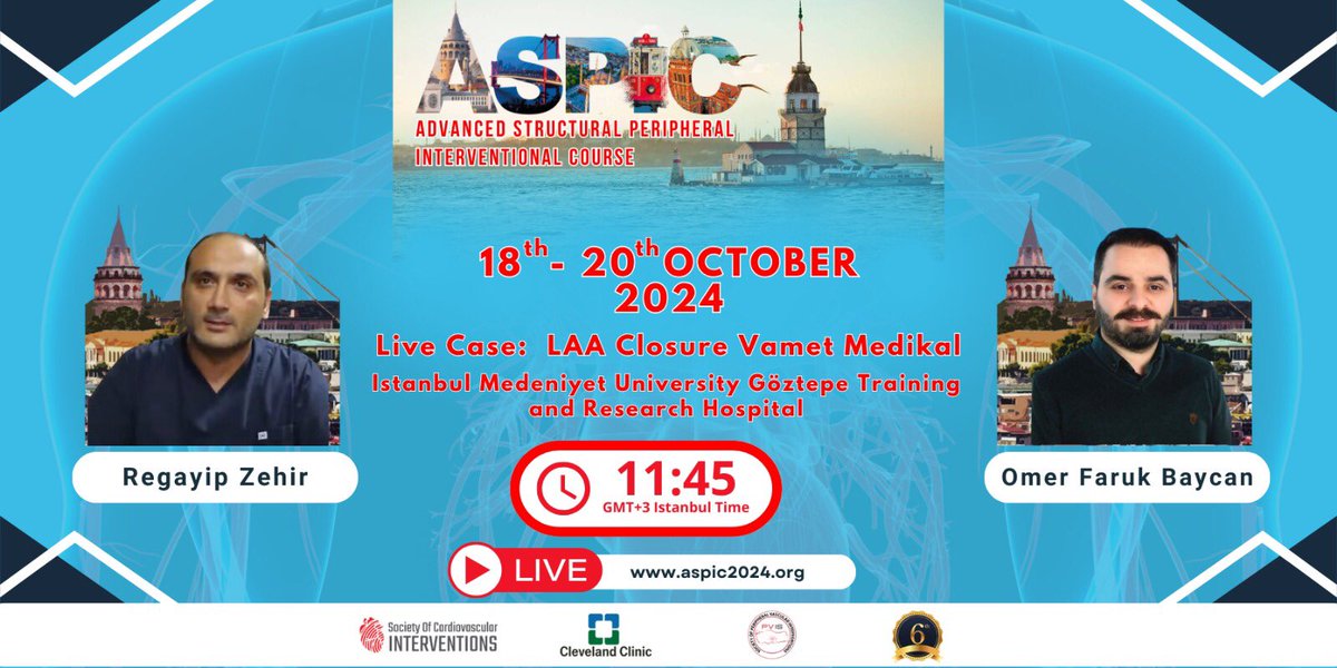 ASPIC 2024 continues with the LAA Closure live cases.
<a href="/ctoessentials/">ctoessentials</a> 
<a href="/nihatkalay1/">Prof.Dr.Nihat kalay</a> 
<a href="/ogoktekin/">Omer Goktekin MD</a> 
<a href="/AygulNazif/">Nazif Aygül, Prof. Dr.</a> 
<a href="/DrServetAltay/">Prof.Dr.Servet Altay</a>