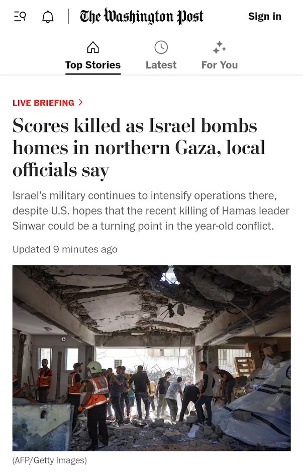 goldi's tweet photo. Bei einem israelischen Angriff auf einen Wohnblock in Beit Lahiya starben am Samstagabend min. 73 Menschen. Weltweit machen viele große Nachrichtenmedien heute Morgen mit dem Massaker auf. In Deutschland kein einziges. https://t.co/FVBfrLds3j