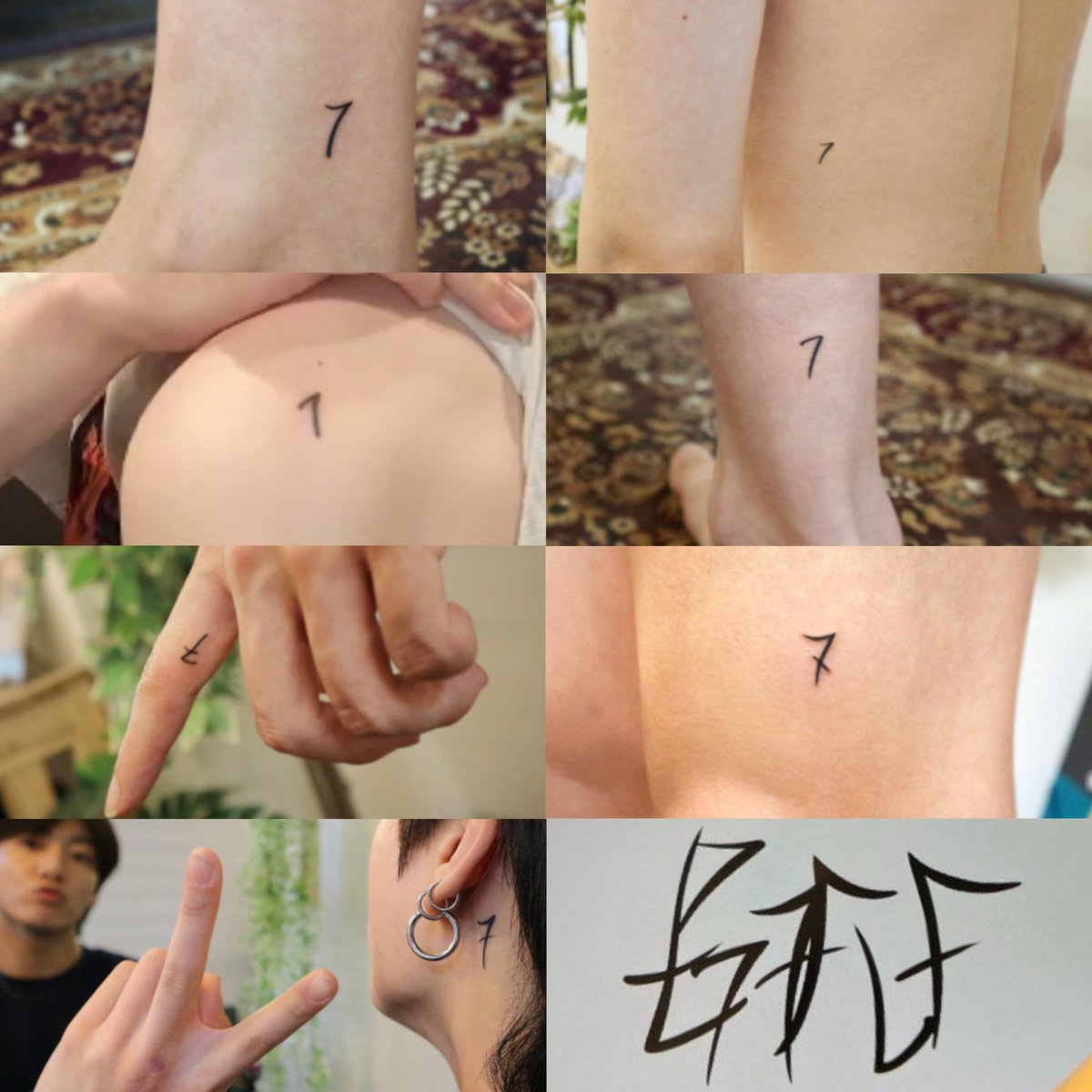 sevenrchive's tweet photo. BTS knew from the beginning that they would always remain SEVEN, and it’s been that way for several years now. nothing and no one will ever be able to change that. all seven of them got the 7 tattoos for a reason. it’s funny that these vile people think they have a say in that.. https://t.co/lGlw6QV2nx