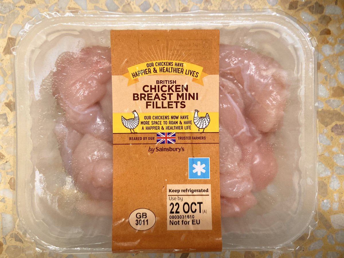 AJS77's tweet image. Somebody pls explain why this chicken for sale in Sainsbury’s yesterday is suitable for the UK but apparently not for the European Union.

Does Brexit mean we’ve taken back control of our groceries? Or is UK chicken not good enough for the EU anymore 🤔
#TrevorPhillips #BBCLauraK