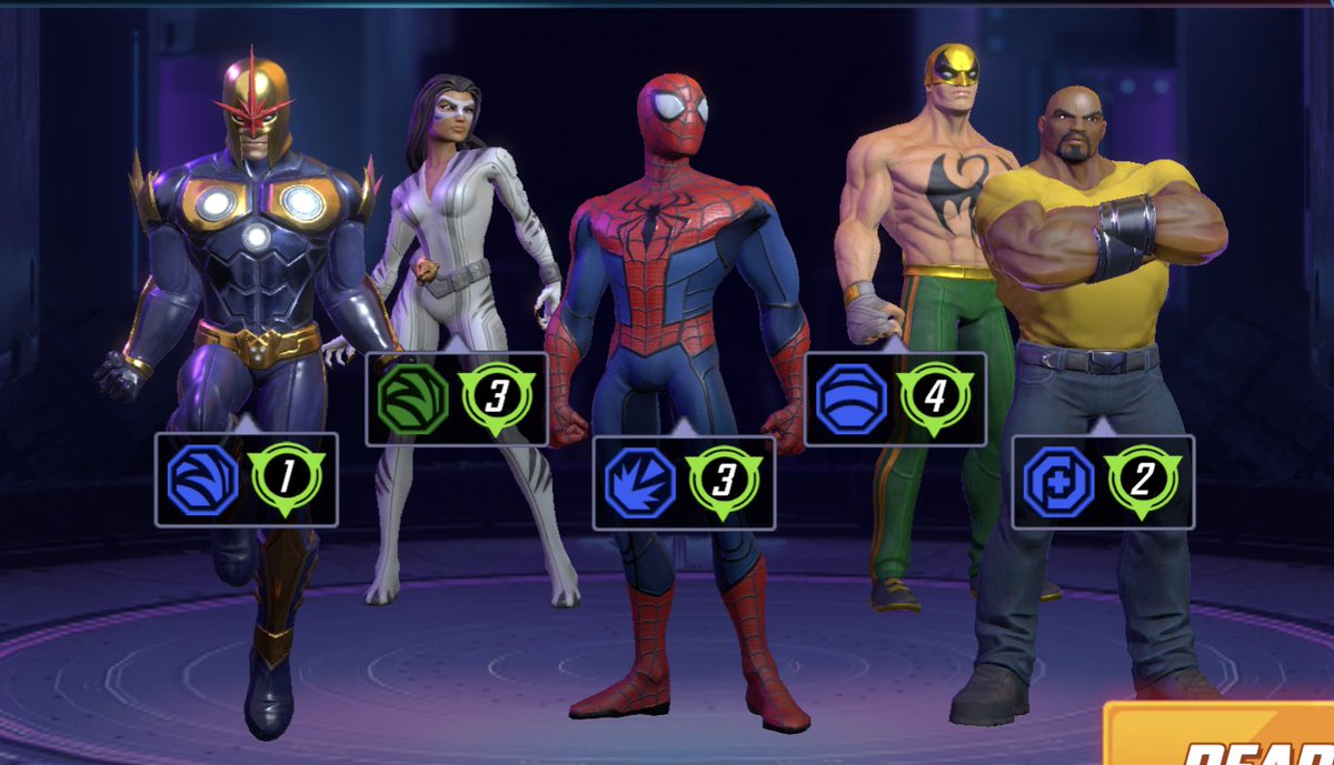 ARMAGEDDON64's tweet photo. @MarvelStrikeF If you get this squad you know you're a true fan #UltimateSpiderMan https://t.co/7wggjQue6U