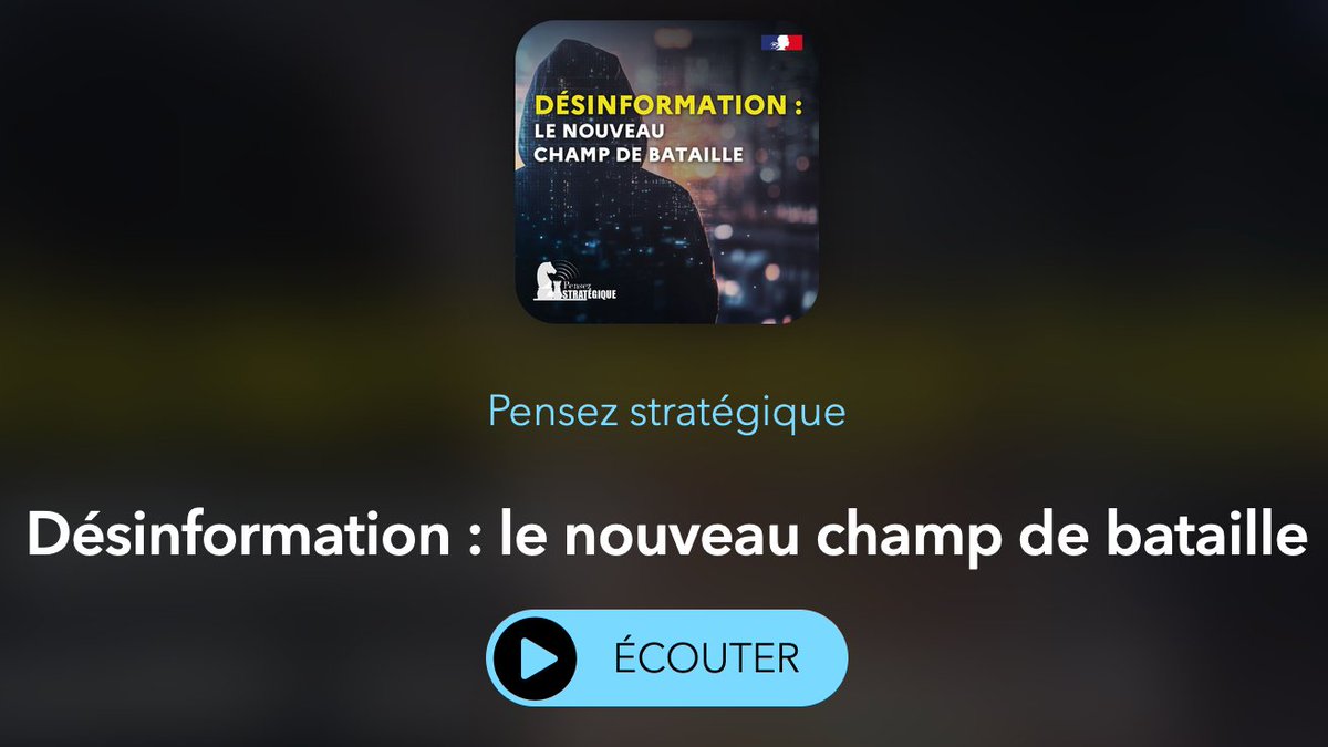[On en parle] Pensez stratégique 🎙️ « Explorer les défis que pose la #désinformation et les stratégies pour y faire face » 
#Podcast 💬 avec <a href="/OliviaPenichou/">Olivia Penichou</a> #DICoD - GDI J.-M. Meunier <a href="/EtatMajorFR/">Armée française - Opérations militaires</a> - <a href="/CDugoin/">Christine dugoin</a> chercheuse <a href="/SorbonneParis1/">Université Paris 1 Panthéon-Sorbonne</a>  
 ➡️ podcastics.com/podcast/episod… #NotreDéfense
