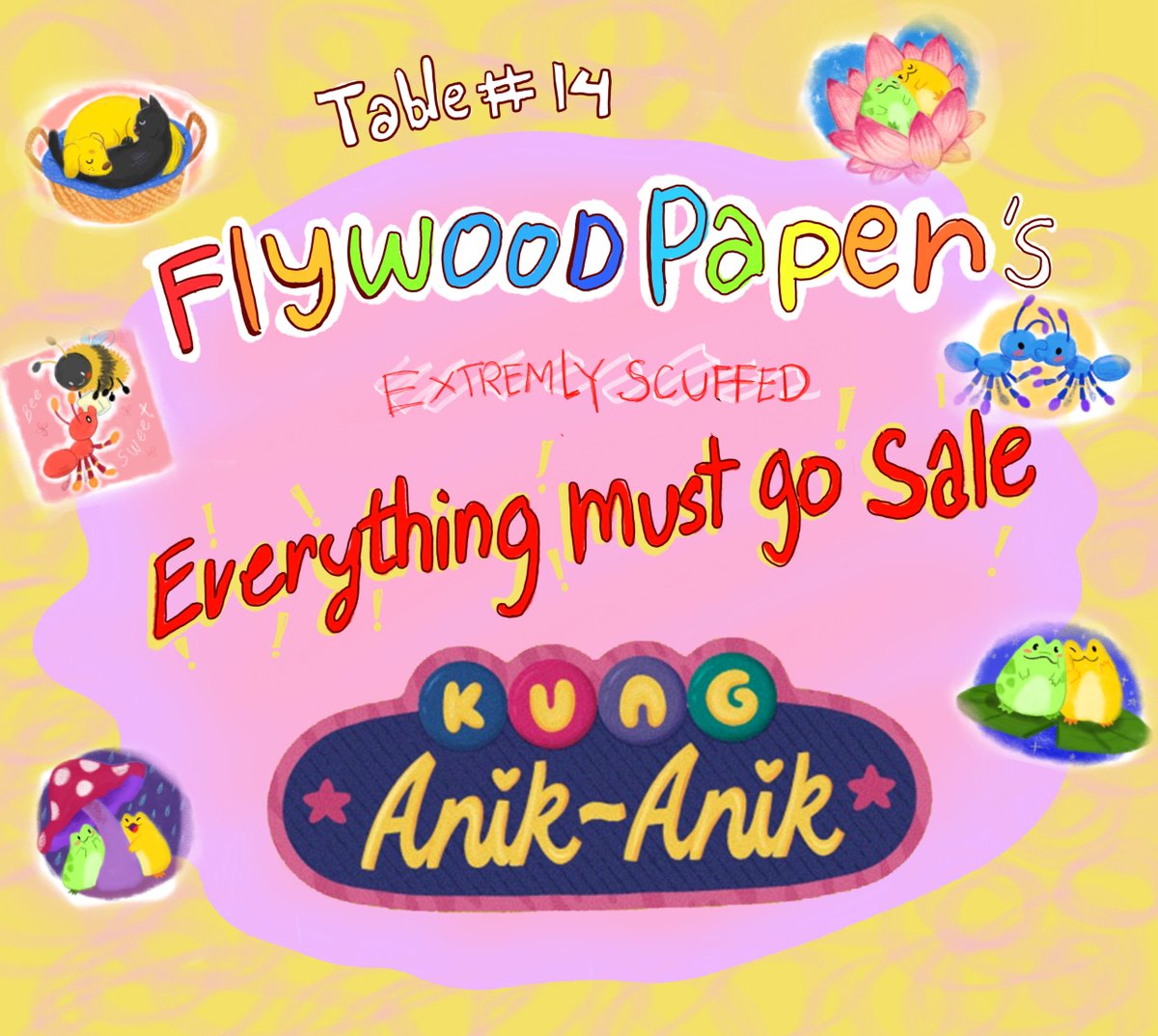 Heya I'll be at StickerCON ✷🎀𝒦𝓊𝓃𝑔 𝒜𝓃𝒾𝓀-𝒜𝓃𝒾𝓀 this weekend at table # 14!!! 
After this I'll be hanging my con-tabling hat indefinitely so a lot of my handicrafts will be on SALE.