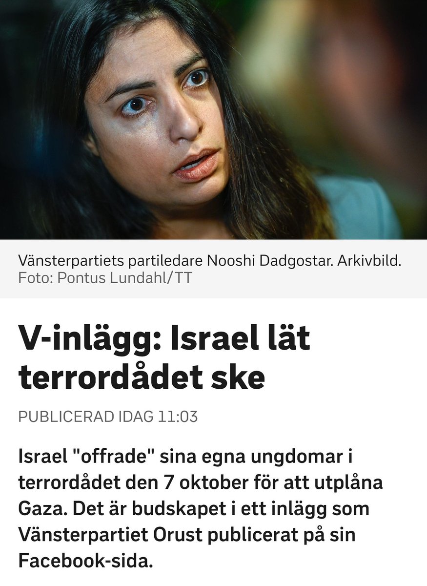 IFernheden's tweet photo. Hur är man funtad om man förnekar att Israels folk utsattes för ett stort terrordåd, och tom. skuldbelägger offren för att rättfärdiga sitt 'goda' hat? Alla bör markera mot de antisemitiska krafter som florerar i Vänsterpartiet. #omdettamåviberätta https://t.co/Q42CTyVuxO
