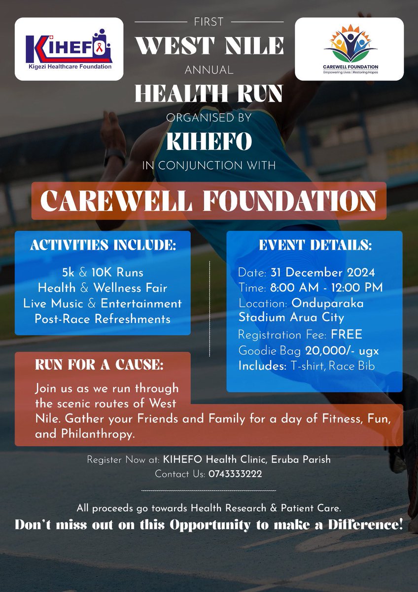 carewell24's tweet photo. "Step into the New Year with Purpose! Run for Health, Run for Hope, Run for Change! 🏃‍♂️🎉
#westNilers #runforacause #HealthAwareness #HealthCareCrisis https://t.co/2bCKvmwmQU
