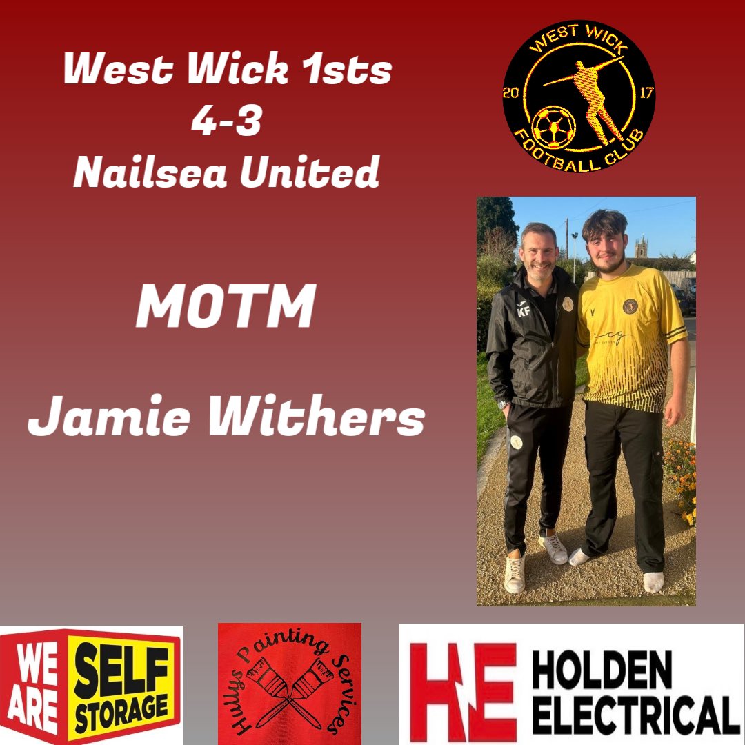 WickWest's tweet photo. 3 Points!
1sts won 4-3 against Nailsea United FC in the only game of the weekend for the Wick!
MOTM went to Jamie Withers for a strong display in defence!
C Brinson ⚽️
S Channing ⚽️
J George ⚽️⚽️
#UTW #nonleague #wickermen https://t.co/VnJM8VwITU