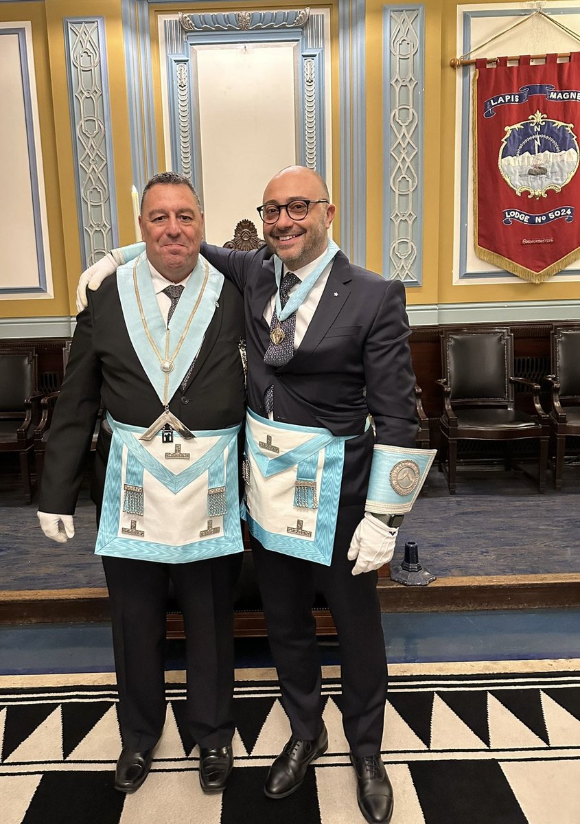 W Bro Damian Jenkins from our lodge recently visited <a href="/FreemasonsHall/">Freemasons’ Hall</a>  in London to attend a meeting of <a href="/TeamLapisMagnes/">LapisMagnesLodge5024</a> , pictured here with W Bro Luca Bertini #westwalesmason #stdavidslodge366