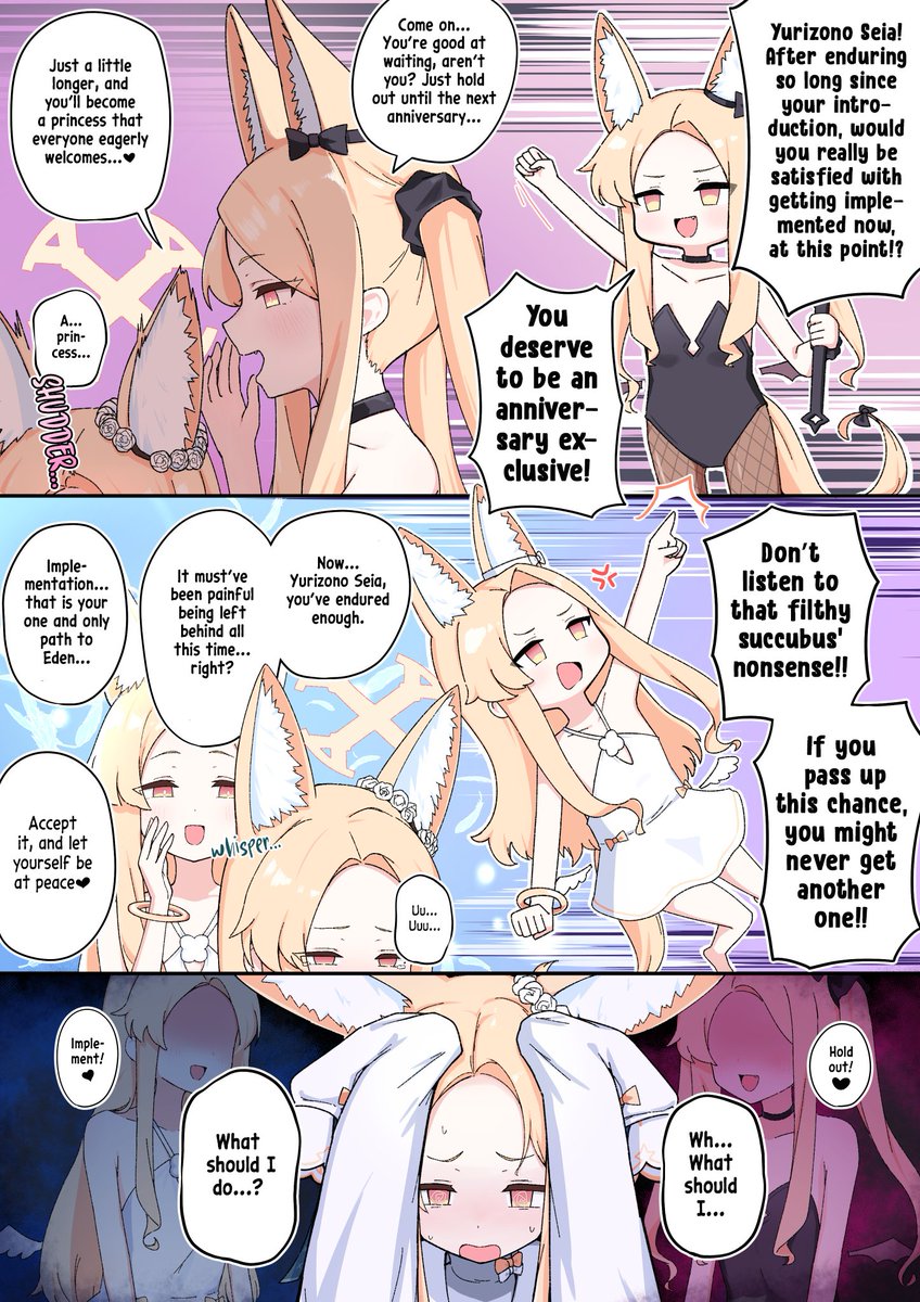 TheParacite's tweet photo. @caffeinechara [EN Version]
Artist's Comment: The Blue Archive livestream is a time to face one's inner struggles... For Yurizono Seia, it is her "battlefield."

英語版です！ https://t.co/lKHqtqEA4D