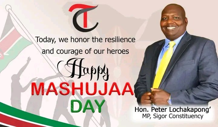 Hon. Peter Lochakapong' CBS. (@hon_lochax) on Twitter photo Happy Mashujaa day dear Kenyans .Today we honour the resilience and the courage of our heroes. May our journey be marked with success and unwaivering courage .
<a href="/WilliamsRuto/">William Samoei Ruto, PhD</a> <a href="/KVDA_ke/">Kerio Valley Development Authority</a> <a href="/LBDAgov/">Lake Basin Development Authority</a> @ Happy Mashujaa day dear Kenyans .Today we honour the resilience and the courage of our heroes. May our journey be marked with success and unwaivering courage .
<a href="/WilliamsRuto/">William Samoei Ruto, PhD</a> <a href="/KVDA_ke/">Kerio Valley Development Authority</a> <a href="/LBDAgov/">Lake Basin Development Authority</a> @