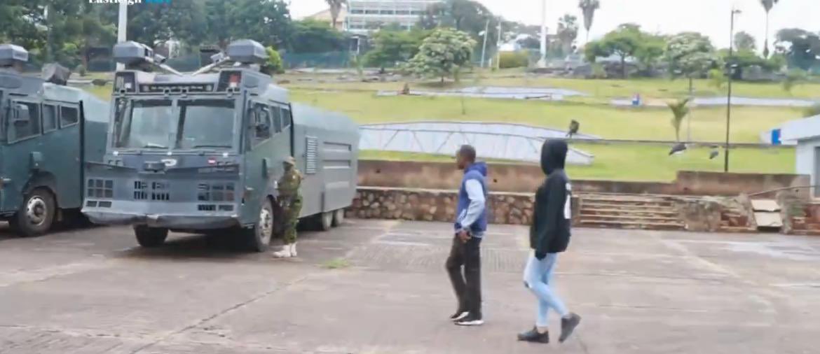 C_NyaKundiH's tweet photo. Anti riot police and water canons at Uhuru Park ahead of planned rally organised by activists  to honour victims of anti-government protests https://t.co/ikhwJgL0kR