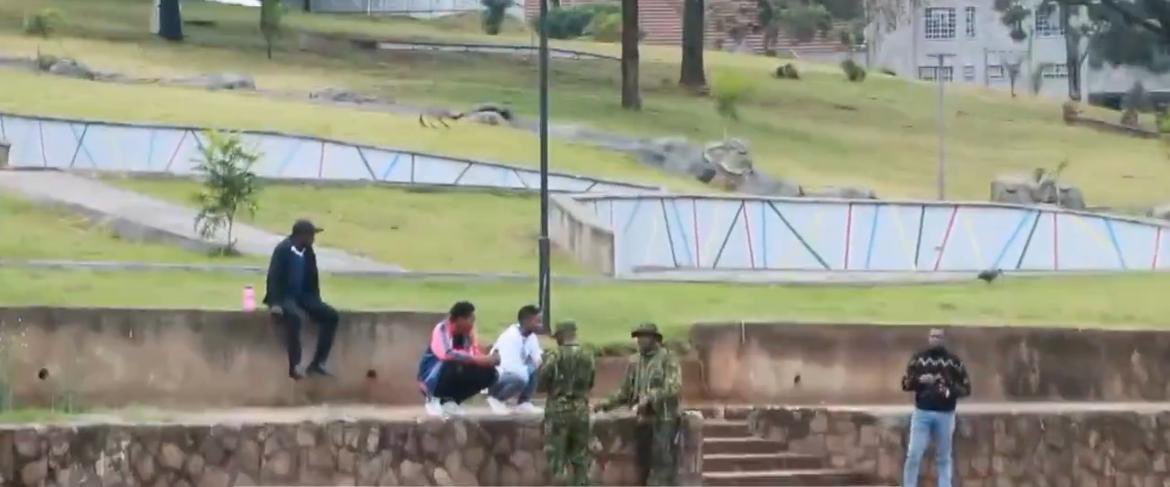 C_NyaKundiH's tweet photo. Anti riot police and water canons at Uhuru Park ahead of planned rally organised by activists  to honour victims of anti-government protests https://t.co/ikhwJgL0kR