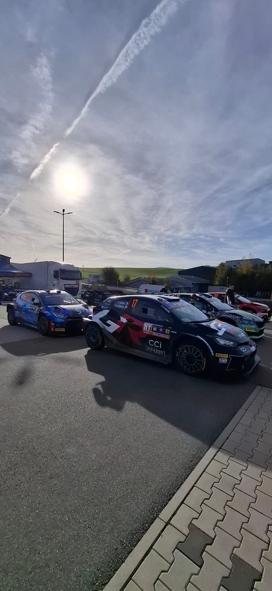 Regroup after stage 15. Quite surreal feeling in this company with <a href="/SebOgier/">Sébastien Ogier</a> . Three more stages to go!

#CER #WRC2 #WRC #Toyota