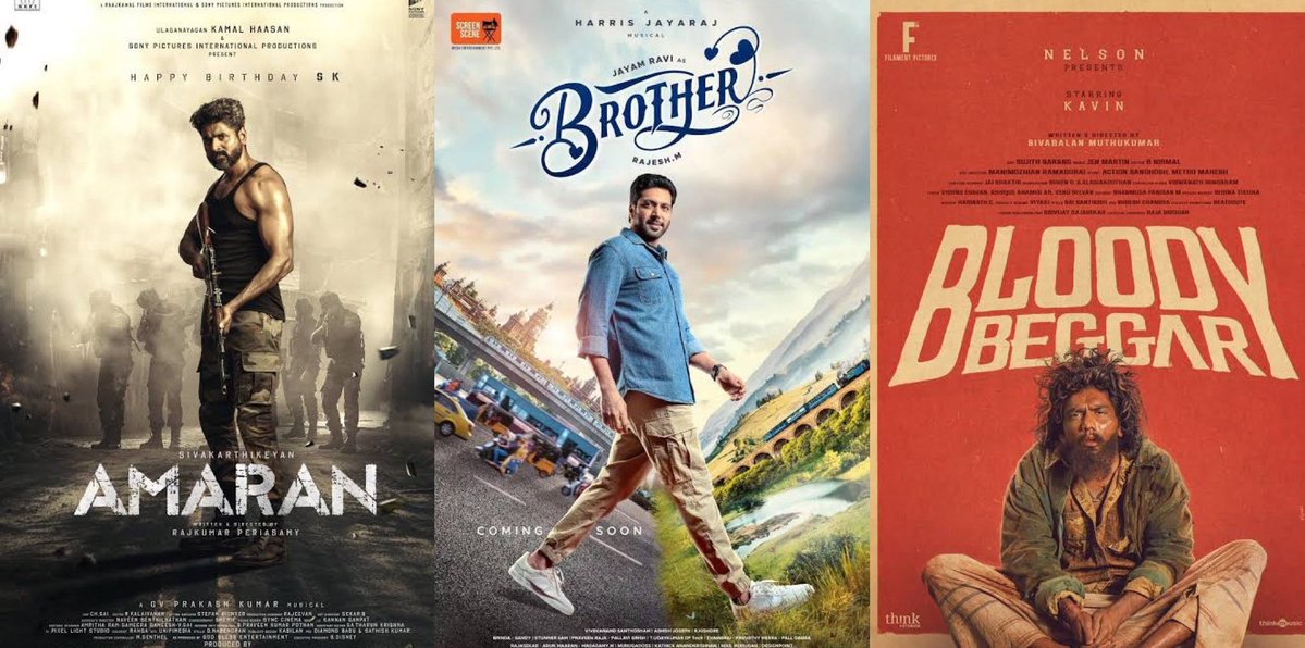 southfdfs's tweet photo. Your Diwali Pick ?

#Amaran #brother #BloodyBeggar https://t.co/M8xUbmVwK7