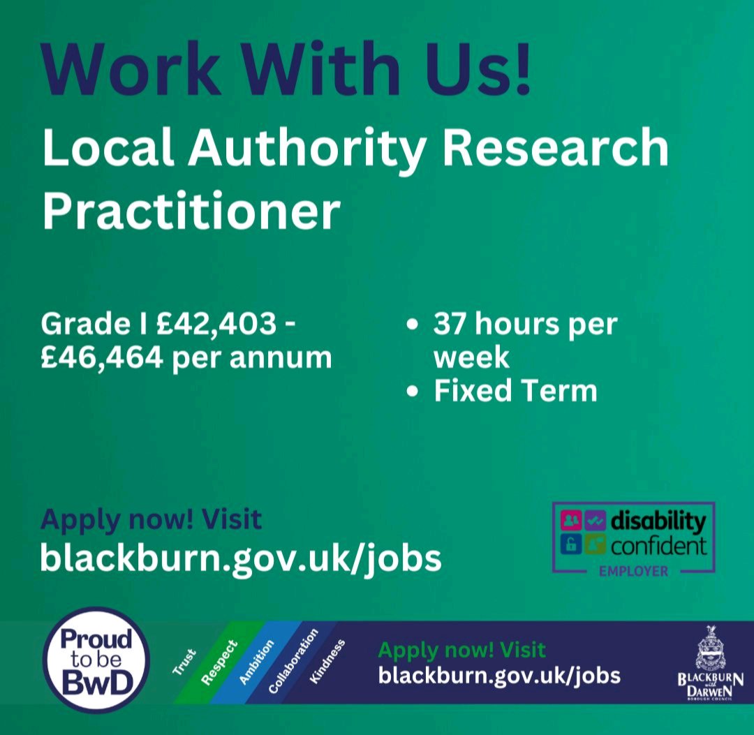 Abdul Razaq (@bwddph) on Twitter photo Come Work With Us: Blackburn with Darwen Public Health as a Local Authority Research Practitioner
An exciting opportunity to shape and influence the research landscape in the local authority and partner organisations
Details here: blackburn.gov.uk/jobs-and-recru…
<a href="/ADPHUK/">Association of Directors of Public Health (ADPH)</a>
<a href="/FurberA/">Dr Andrew Furber</a> Come Work With Us: Blackburn with Darwen Public Health as a Local Authority Research Practitioner
An exciting opportunity to shape and influence the research landscape in the local authority and partner organisations
Details here: blackburn.gov.uk/jobs-and-recru…
<a href="/ADPHUK/">Association of Directors of Public Health (ADPH)</a>
<a href="/FurberA/">Dr Andrew Furber</a>