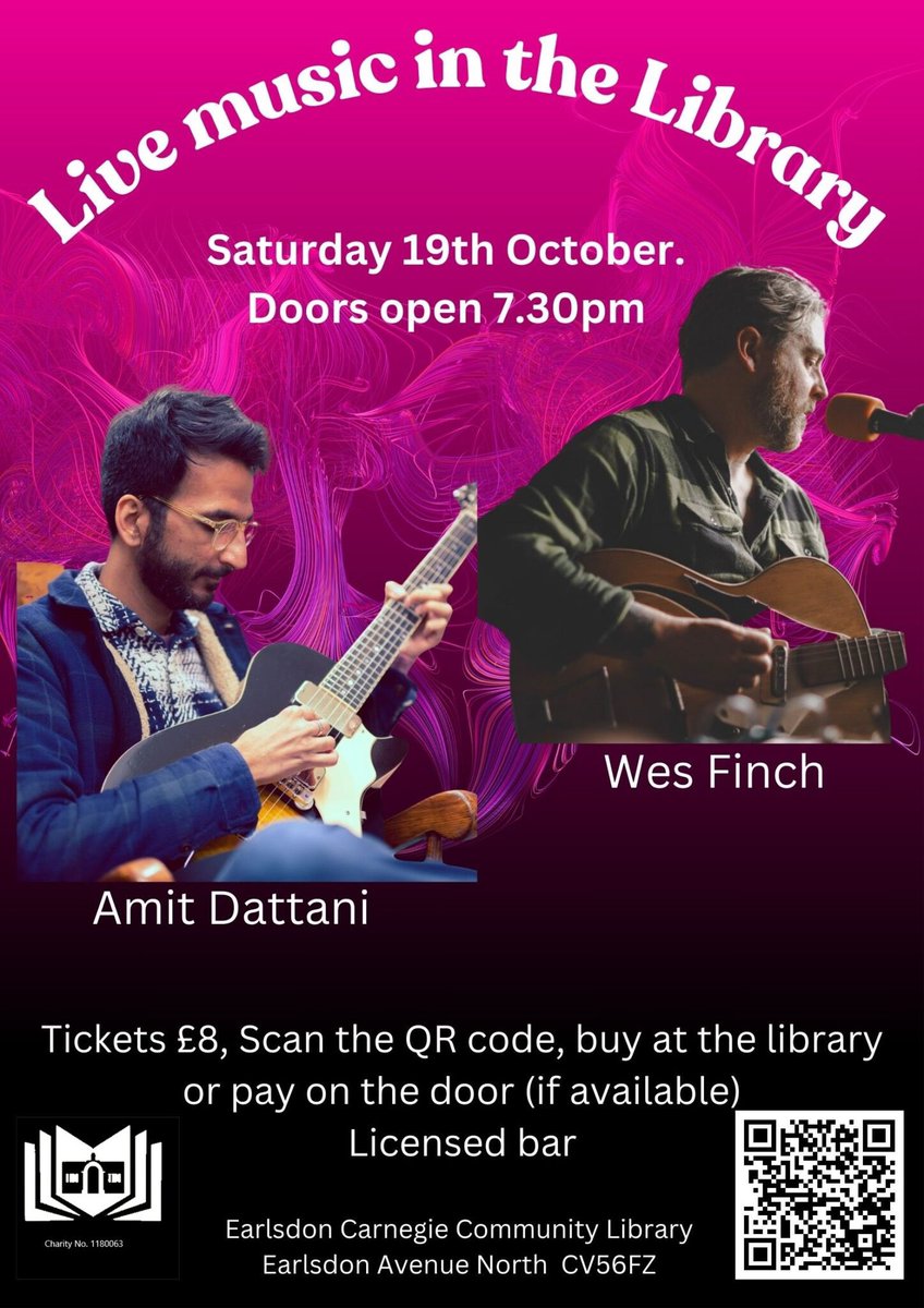 Another brilliant evening of live music in Coventry thanks to <a href="/EarlsdonL/">Earlsdon Library</a> Performances from Amit Dattani and <a href="/wesfinch/">wesley finch</a> and friends. There’s another chance to catch Wes with WLDFLWRS on 6 December!
