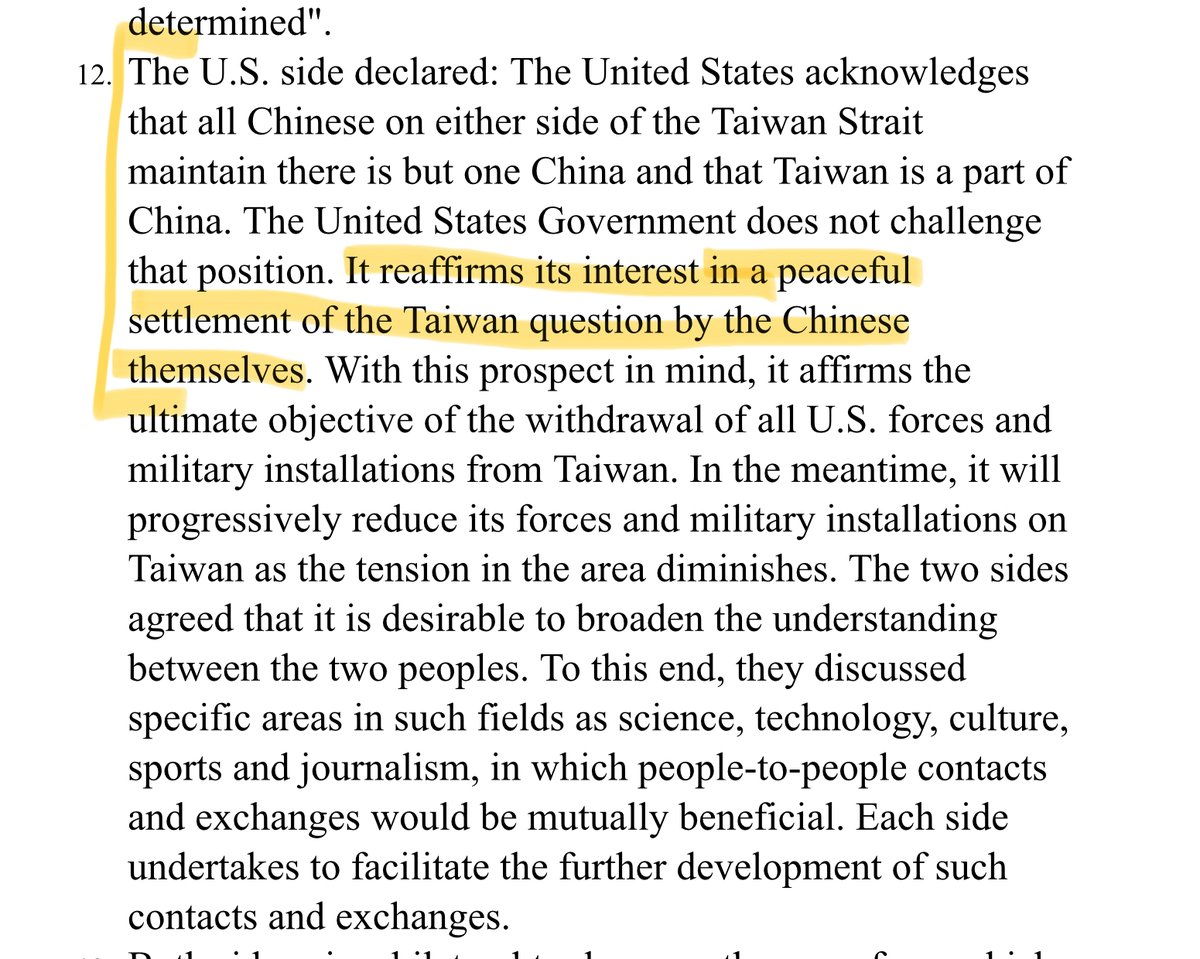 YannLheureux's tweet photo. @AntoineBondaz Communiqué de Shanghai, 1972, Président NIXON.  La question de Taiwan devrait être réglée pacifiquement « par les chinois eux-mêmes ». 
N’est-ce pas plutôt aux américains que JML tente de plaire ? :-) https://t.co/FCCLyYN6eJ