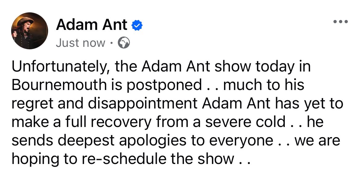 Adam Ant (@adamaofficial) on Twitter photo 