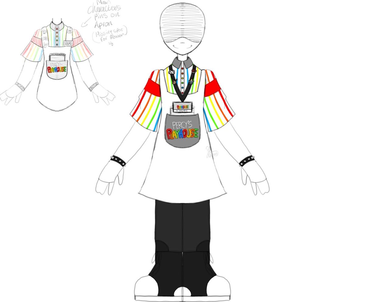 No_Name_Drawz's tweet image. Made a silly playhouse uniform fannade concept, there were 3 others but people liked this one the most!

Feel free to draw your oc in this btw! Ive had a few people ask, def tag me ⭐️⭐️

#playtimewithpercy #pwp