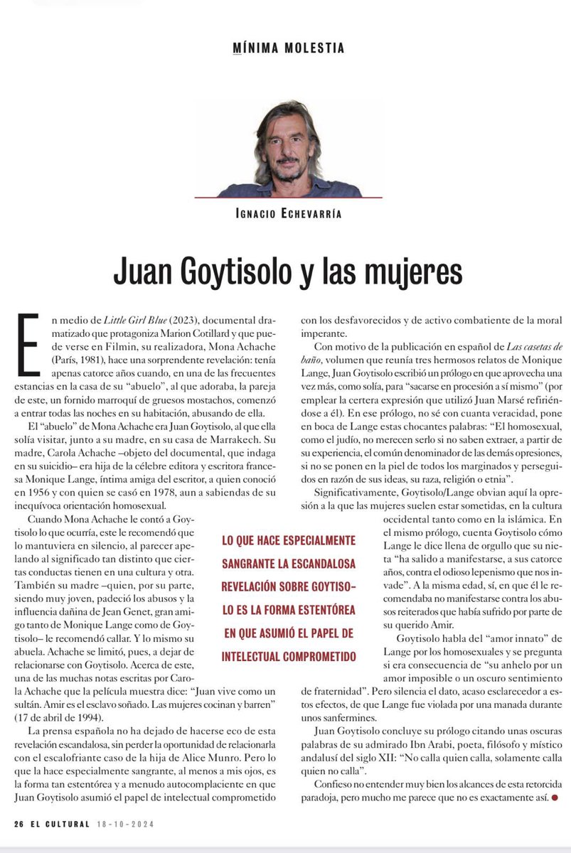 Esto que escribe Ignacio Echevarría en <a href="/elcultural/">El Cultural</a>… Qué horror, Juan Goytisolo.