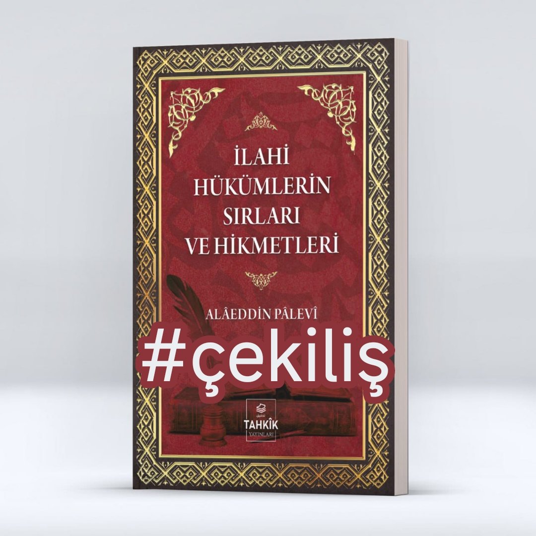 TahkikN's tweet photo. Alaeddin Palevi'nin yeni çıkan 
İlahi Hükümlerin Sırları ve Hikmetleri 

adlı eserini #ÇEKİLİŞ ile
3 kişiye hediye ediyoruz!

Yapmanız gerekenler:
- @TahkikN takip etmek.
- Çekilişi paylaşmak.
- En az iki arkadaşınızı etiketlemek.

WhatsApp sipariş hattı:
0506 337 46 99 https://t.co/3MdOrxGjGv