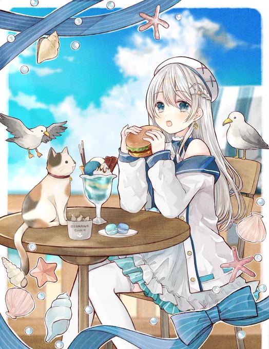 skebにてマリンな子を描かせて頂きました!遅くなってしまいすみませんリクエストありがとうございました#skeb#イラスト 