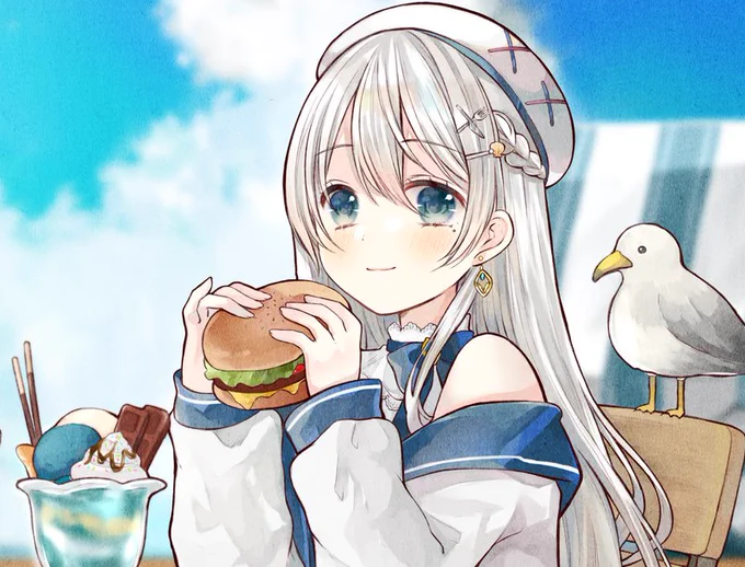 skebにてマリンな子を描かせて頂きました!遅くなってしまいすみませんリクエストありがとうございました#skeb#イラスト 