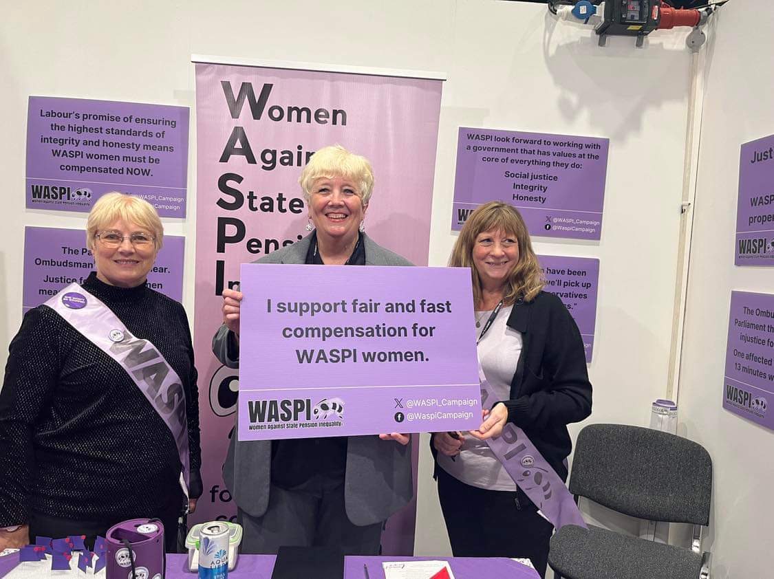 WASPI_Campaign's tweet photo. Please support our 'WASPI Can't Wait - Compensate!' demo in Parliament Square on 30/10 ⁦@Margaret4DR⁩ 
3.6 million #1950swomen are still waiting for Govt to do the right thing &amp; pay compensation for proven injustice. #WASPI #notgoingaway https://t.co/pF4biTquio