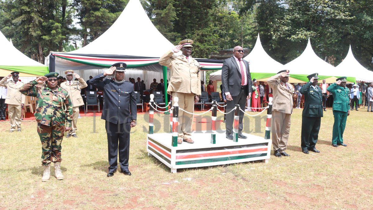 StandardKenya's tweet photo. Embu Deputy Governor Kinyua Mugo and County Commissioner Jack Obuo lead #MashujaaDay celebrations at Kairuri Stadium, in Manyatta Constituency. 

Pictures by Murithi Mugo https://t.co/sE7paKGSJu