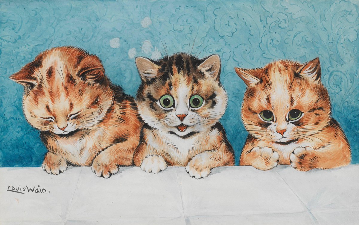 LouisWainBot's tweet image. 'Three Sweet Little Kittens'