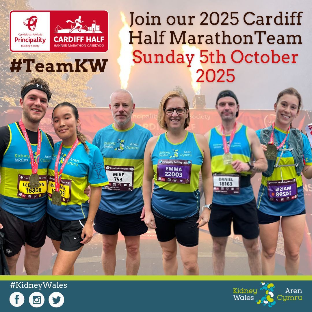 Two weeks after the iconic #CardiffHalf, entries for Team Kidney Wales 2025 are open! 

🎉 Secure a free spot with #TeamKW by raising £250 for the cause. 

General entries sold out, so join our team today! 💙 

buff.ly/3IP7vpq 

#Fundraising