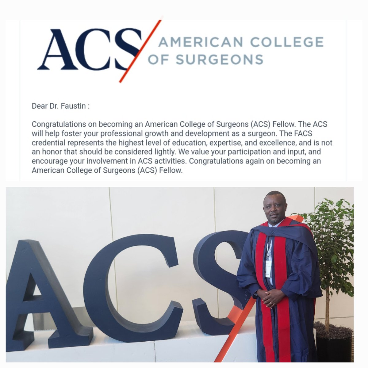Dr. ADAMU , MBBS (@adamjmv2) on Twitter photo "Surgery is not just a procedure; it's an art of healing."
Congratulations, Prof! becoming a Fellow of the American College of Surgeons! Your dedication and expertise have earned you this honor. We celebrate your achievement! #FACS #SurgeryExcellence <a href="/Fostino21/">Prof. Faustin NTIRENGANYA</a>
<a href="/RwandaMedicalAs/">Rwanda Medical Assoc</a> "Surgery is not just a procedure; it's an art of healing."
Congratulations, Prof! becoming a Fellow of the American College of Surgeons! Your dedication and expertise have earned you this honor. We celebrate your achievement! #FACS #SurgeryExcellence <a href="/Fostino21/">Prof. Faustin NTIRENGANYA</a>
<a href="/RwandaMedicalAs/">Rwanda Medical Assoc</a>