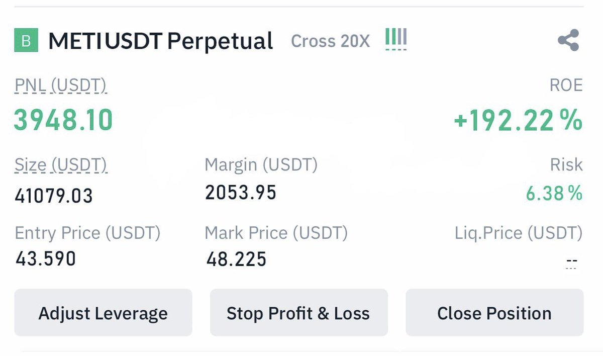 TRADINGMASTER99's tweet photo. Premium Channel Result 👑

#METI / #USDT 
Profit 192.22%✅

Period 15 Hour ❤️

192.22% Profit in just 1 Vip Trade 😍

Join:https://t.co/2NIS8CVXMr

#DOGE #Cardano #APE #ADA #NAKA #Binance #bitcoin #memecoin #Altcoins #Ethereum #Coinbase #TradingTips #cryptomarket #BlackRock https://t.co/rsEc3io0Am