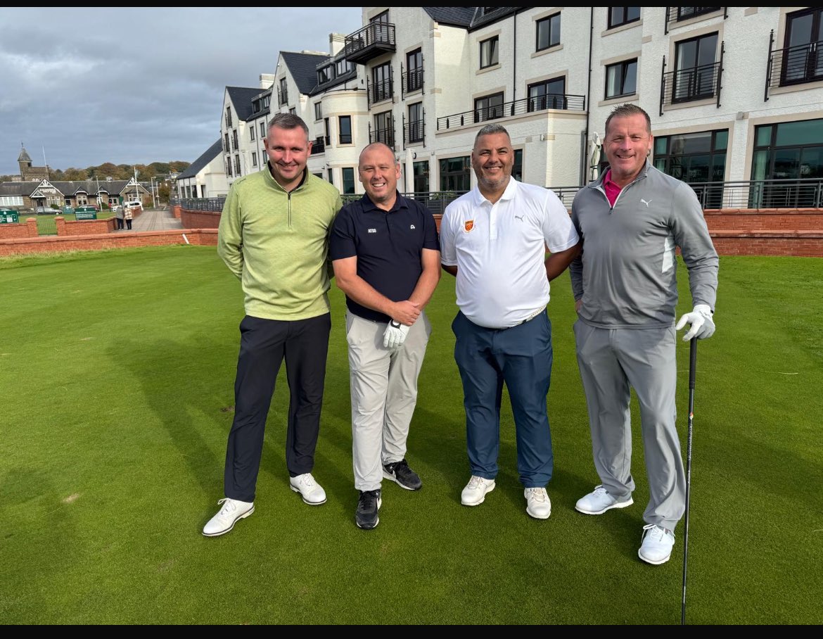 johnnystrak's tweet photo. Fantastic 3 days up at Carnoustie Golf Links playing the Budden,Burnside and Championship courses,
Carnoustie you didn’t disappoint 🏌️‍♂️⛳️
Also had the please of 5 craic with the legend that is @alanshearer , 
Thanks for the banter Alan, 👍 https://t.co/psu8WxLGjn
