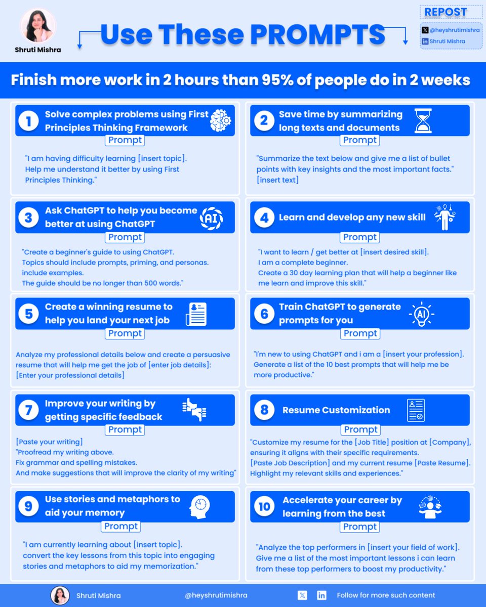 Use these prompts to finish more work in 2 hours than 95% of people do in 2 weeks: