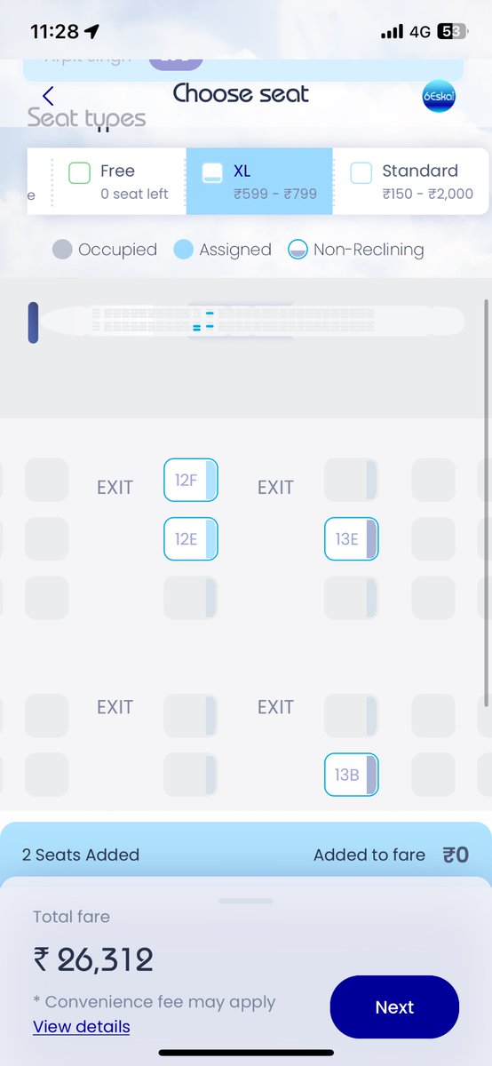 drarpit7777's tweet photo. @IndiGo6E Row 13 showing non reclining https://t.co/QVYz70pYxK