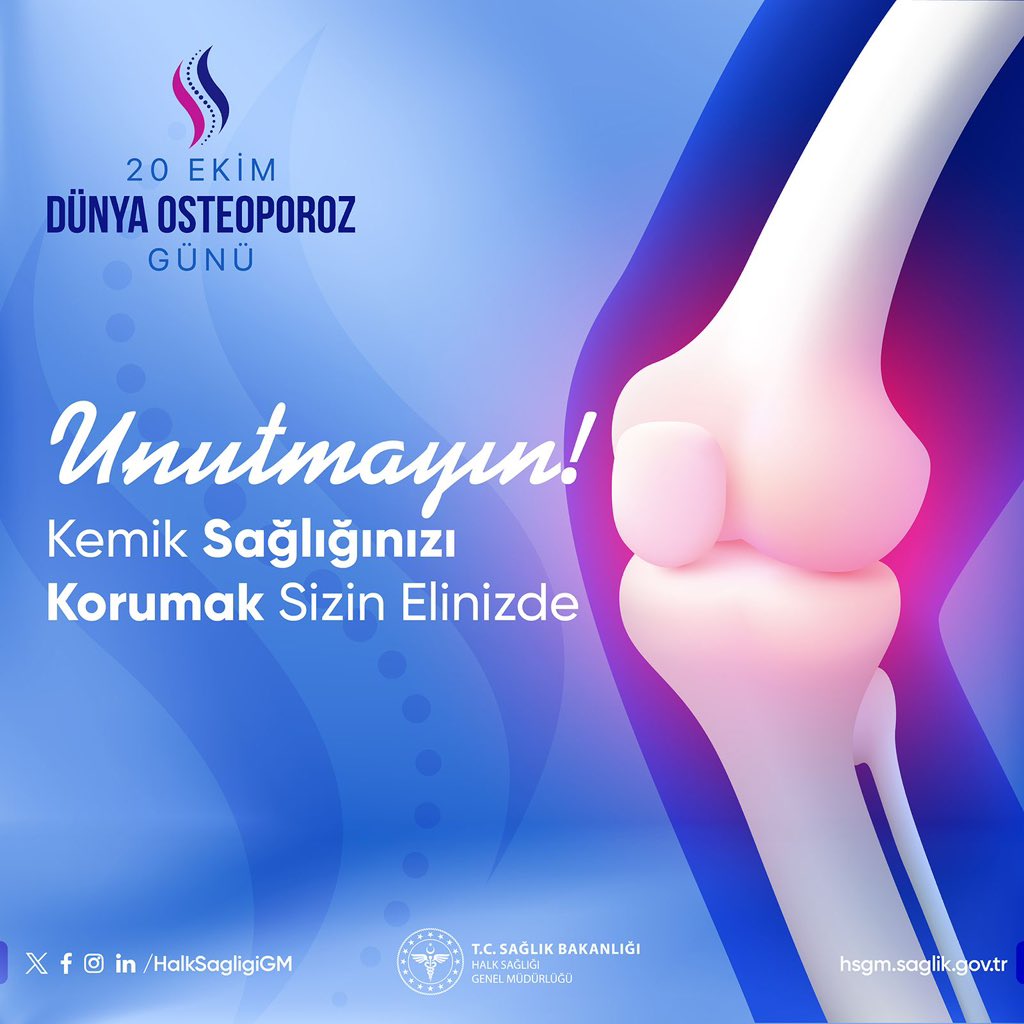 halksagligigm's tweet photo. Osteoporozu kontrol etmenin ve önlemenin elinizde olduğunu unutmayın, sağlıklı yaşam tarzı alışkanlıklarını benimseyin, ilaçlarınızı düzenli kullanın ve kontrollerinizi ihmal etmeyin. 

Kemik sağlığınızı korumak sizin elinizde. 

#KemikSağlığıGeleceğinizdir #OsteoporozuÖnleyin https://t.co/j3J794WYcp