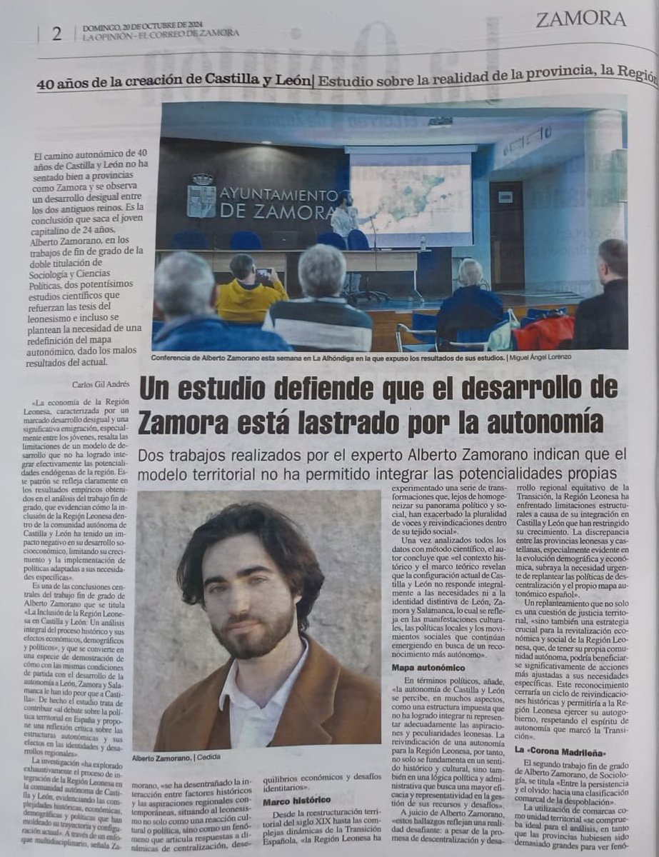 regionleonesa's tweet photo. Un estudio defiende que el desarrollo de Zamora está lastrado por la autonomía https://t.co/tanXLD2DHv