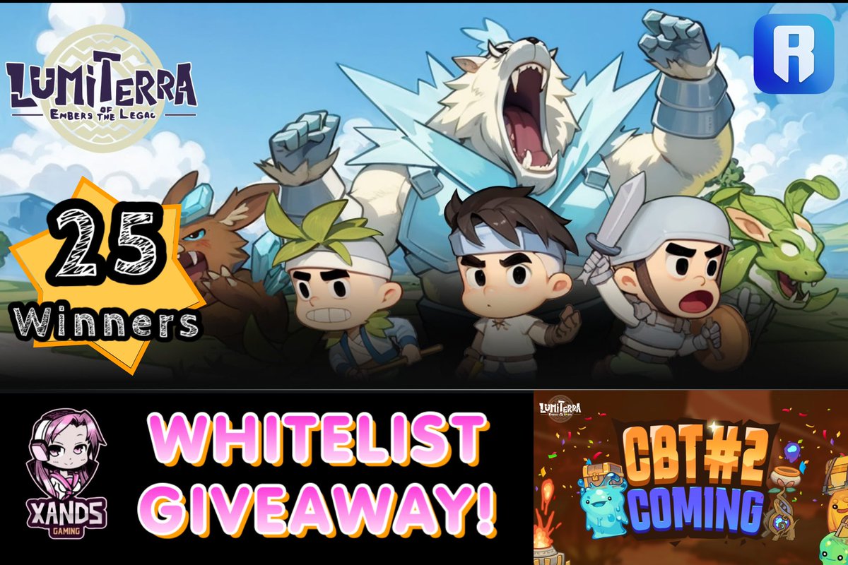 Lumiterra CBT#2 is just around the corner and I'm excited to share with you 25 WHITELIST SPOTS! 🎉
Just...

1️⃣ Follow <a href="/XandsGaming/">Xands Gaming</a> &amp; <a href="/LumiterraGame/">Lumiterra (mainnet arc)</a> 
2️⃣ Like and RT this post
3️⃣ Comment your Ronin address (not RNS) then tag at least 1 friend

Winners in less than 48hrs!