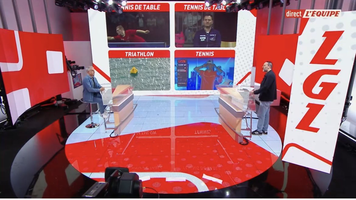 RomainSochas's tweet image. Encore une belle journée de sport sur @lachainelequipe !
#lequipeTTABLE 🏓 @ffttofficiel
#lequipeTRIATHLON 🏊♀️ @FFTRI
#lequipeTENNIS 🎾 @uts_tour_