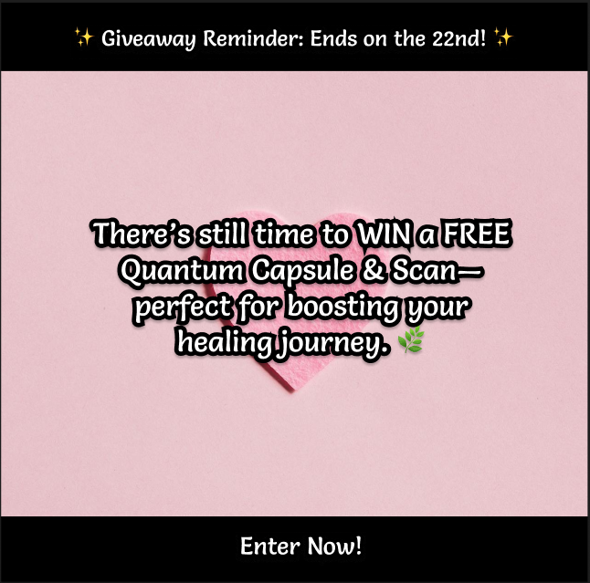 DebGenuisBio's tweet image. Last Call: Giveaway Ends Tuesday, the 22nd! 

Win a FREE Quantum Capsule &amp;amp; Scan! 🎉 Just watch  youtu.be/wTGJ6XPzz94 , share it, and email proof to Centreddeborah@tutanota.com.

Simple steps, powerful results. 
#GiveawayAlert #852Hz #HeartBrainCoherence #BiofeedbackHealing