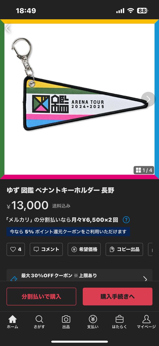 ゆず 図鑑 ペナントキーホルダー 長野 ゆず YUZU 図鑑 2024-2025