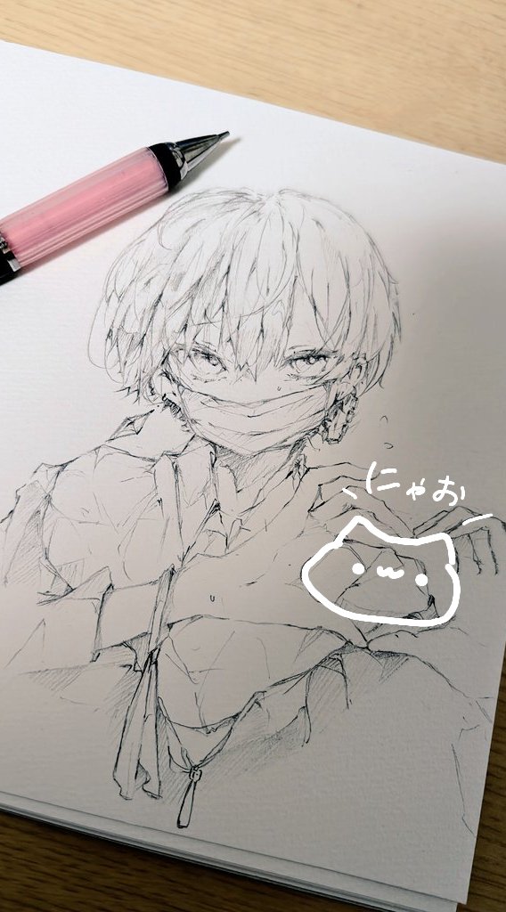 _cape13's tweet image. ハートのつもりがぬこになった過去絵
#イラスト
＃OC