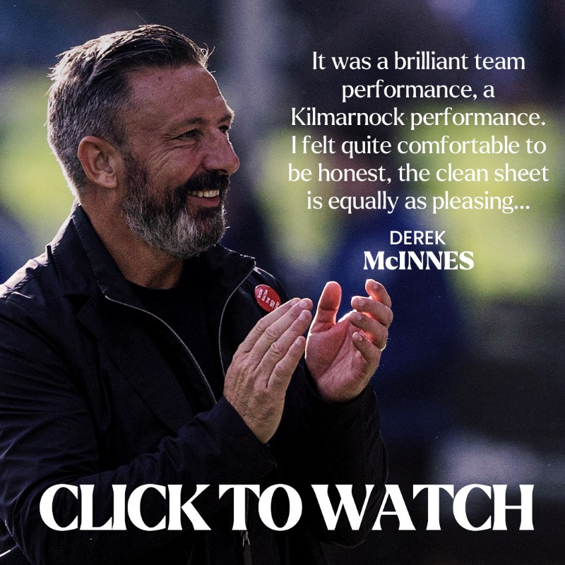KilmarnockFC's tweet photo. 𝐑𝐚𝐧𝐠𝐞𝐫𝐬 (𝐇) | 𝐏𝐨𝐬𝐭-𝐦𝐚𝐭𝐜𝐡: 𝐃𝐞𝐫𝐞𝐤 𝐌𝐜𝐈𝐧𝐧𝐞𝐬

Derek McInnes reflects on our 1-0 victory against Rangers.
