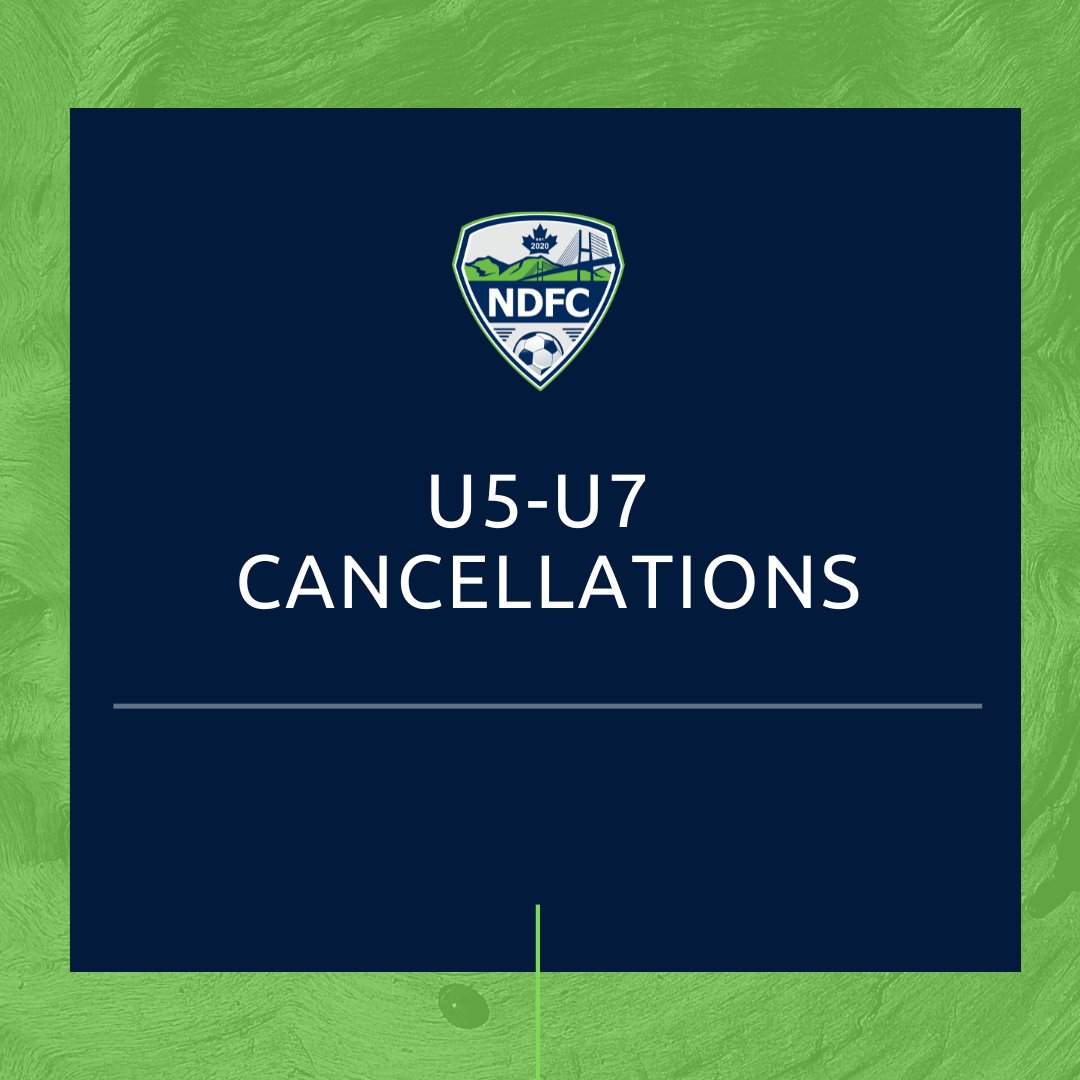 northdeltafc's tweet photo. All U5-U7 games/training sessions have been cancelled for Sunday, October 20th.

All U8-U18 games will proceed as scheduled. https://t.co/Nzu52zqxfS